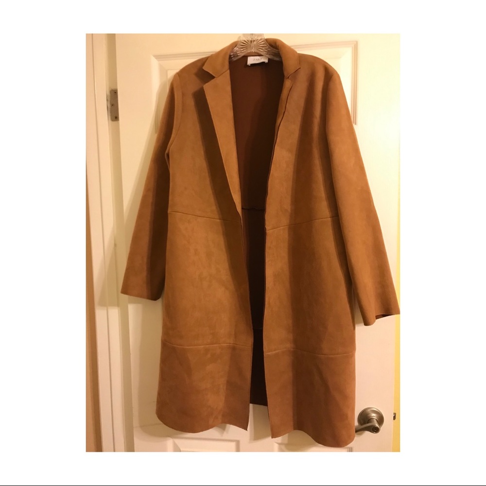 Faux Suede Camel Trenchcoat